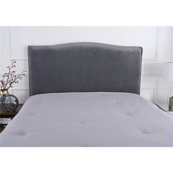 Velvet Bed Headboard Cover for Queen King Full Size, Stretch Headboard Slipcover Soft Dustproof Protector Cover Bed Head Cover for Bedroom (Grey,210-240cm(83-94in))