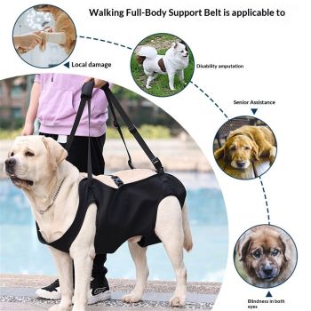 Dog Lift Harness, Emergency Backpack Pet Legs Support & Rehabilitation Sling Carrier, Adjustable Lifting Straps Carrier for Senior Elderly Dogs Joint Injuries Arthritis S