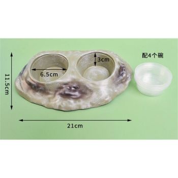 Tree dwelling pet food bowl lizard palace guard water bowl strong magnetic suspension fruit puree suction cup climbing pet feeder  with 4PCS Feeding Cups （cyan）