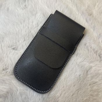Leather Watch Pouches Portable Single Watch Travel Case Travel Bag For Travelling Business Trip (Black）