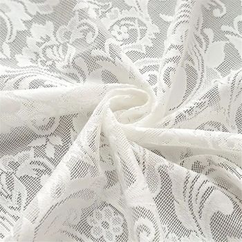 Vintage Lace Curtains 84 Inches Long-Romantic Flowers and Branch Sheer Lacy Curtains for Living Room French Door 1 Pair Rod Pocket, 55 x 84 Inch Ivory