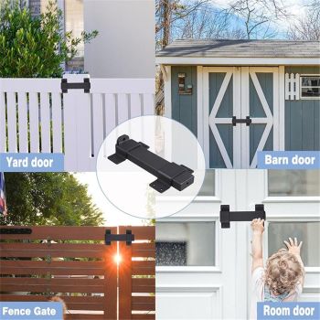 Slide Gate Latch,Slide Gate Latch Lock with Padlock Hole, Suitable for Wooden Fences,Barn Door Lock,Outdoor,Fence,Courtyard,Shed Lock,Cottages, Cabinet,Matte Black