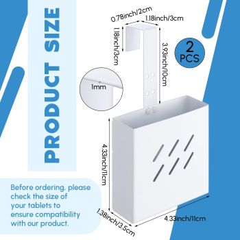 2 Pcs Large Size 4. 33 x 4. 33 x 1. 38 Inch Stainless Steel Toilet Tank Cleaning Tablet Holder with Adjustable Hook to Hang Toilet Cleaner Box