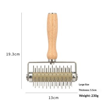 Generic Pizza Dough  Stainless Steel Easy to Clean Bread Needle Pastry Roller with, 13cmx19.3cm Pizza Cake Pie Bread Pastry Baking Tool （large size）
