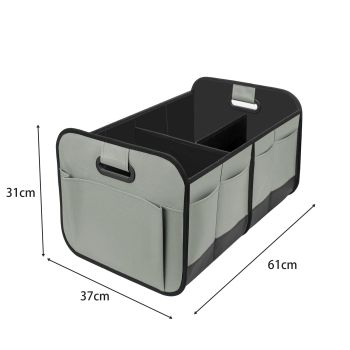 Car Trunk Organizer, Car Storage Organizer with 70L Large Capacity Waterproof Collapsible and 10 Pockets, Oxford,Trunk Organizer for Car （Grey）