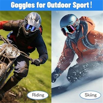 Motocross Goggles ATV Dirt Bike Motorcycle Goggles Bike Riding Goggles UTV MX OTG Offroad Goggles Anti Fog UV Dustproof Racing Skiing Goggles for Adult Youth Kids（Color Lens）