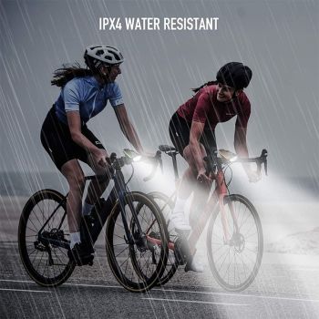 Bike Lights Set with Horn 1400LM USB Rechargeable Bicycle Headlight & Tail Light & Horn Waterproof 3 Lighting Modes Fits Bicycles for Road and Mountain