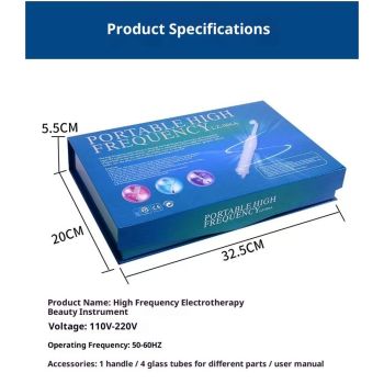 High Frequency Facial Machine - Portable Handheld High Frequency Facial Skin Wand Machine with 4 Different Tubes