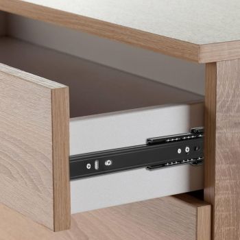 2 Pairs 8+6 Inch Full Extension Less Noise Drawer Slides all Bearing Side Mounted Drawer Slider Heavy Duty Drawer Slides, Black