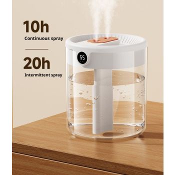 2L Smart Humidifiers for Bedroom, Rechargeable Top Fill Humidifier with Night Light, Cool Mist Humidifier for Office Home Plant and Baby, Quiet, (Beige)