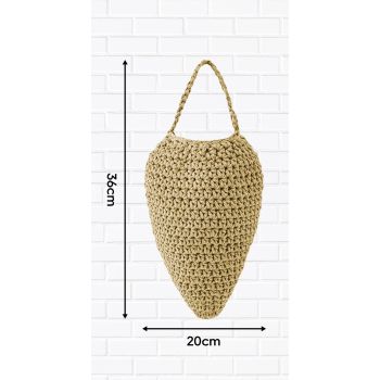 3pcsWoven Crochet Wasp Nest Decoy, Waterproof Faux Hanging Wasp Hornets Hive Nests Artificial Fake Wasp Nest Decoy Decoration for Patio Eaves Yard Home Large caramel color