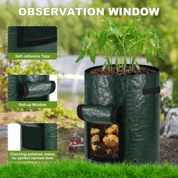 Potato Grow Bags Grow Bags 5 Pack, Heavy Fabric Planters with Harvest Window, Great for Growing Tomatoes, Vegetables and Fruits in The Garden