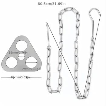 Camping Tripod Board，Turn Branches into Campfire Tripod ，Stainless Steel Campfire Support Plate with Adjustable Chain，for Hanging Cookware,Portable Camping Gear