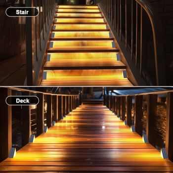 LED Solar Step Lights Waterproof Outdoor Stair Lights, Solar Deck Lights Outdoor Decor Solar Decoration Lights for Yard, Patio, Garden, Walkways, Front Door, Pathway, Driveway, Porch 6 Pack