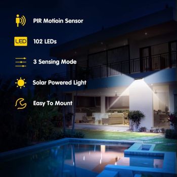 Solar RV Porch Light, 118 LED Motorhome Motion Sensor RV Exterior Lights with Remote Control, Waterproof Camper Outdoor Lights for Motorhome Travel,Travel Trailers, Camper, Food Trucks