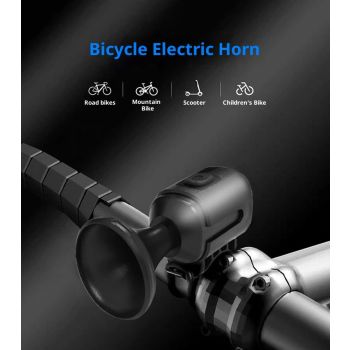 Electric Bike Horn, 120dB Electronic Bicycle Bell with Battery Operated Waterproof, Loud Bike Bell for Adults/Kids