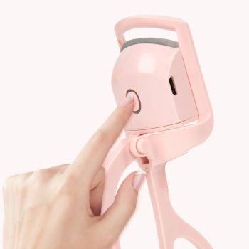 Electric Heated Eyelash Curler for Women – USB Rechargeable Heated Lash Curler with Quick Heat-Up, Multi-Temp Settings, 24H Natural Curl, Anti-Scald Silicone, Portable Makeup Tool, Pink