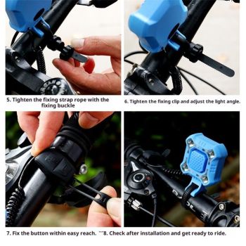 140dB Electric Bike Horn with Headlight, 2 in 1 Bicycle Horn 5 Sound Modes USB-C Rechargeable, Bike Bell with Large Range Floodlight Bike Horn for Adults Kids Bike Scooter