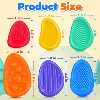 Sensory Stone for Kids: 12 Pack Textured Soft Worry Stone for Autism Kids Calming -  Stress Toys for Students Anxiety Relief - Small Prizes Toys