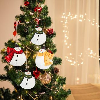 6 Pieces Rustic Metal Snowmen Ornament Christmas Hanging Ornament Vintage Retro Christmas Tree Snowman Decoration Farmhouse Snowman Doll Hanging （10*9cm)