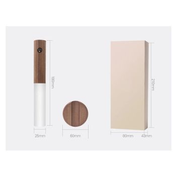 Wooden Motion Sensor Night Lights Magnet Body Sensor Hallway Night Lights Rechargeable Led Light Portable Stairway Wall Sconce Battery Powered Cabinet Lights (walnut wood
)