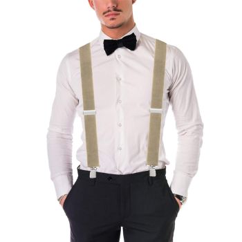 Fashion Mens Suspenders - 48" Elastic Adjustable Heavy Duty 2" Wide - X Back, Adjustable Straps with Secure Fit