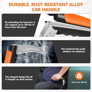 Car Door Handle for Elderly  3-in-1 Car Handle Assist, 2 Pack Auto Cane Portable Vehicle Support Handle Door Assist Bar, Anti-Slip Design (Orange-2-Pack Car Handle)