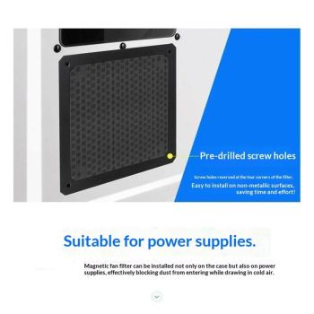 4 pack 120mm Ultra Fine Fan Filter with Magnet Cooling black, Computer Fan Filter Grills , Ultra Fine Aluminum Mesh, Black Color
