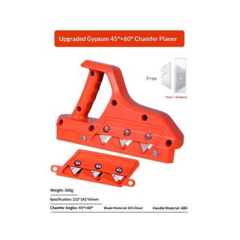 Plasterboard Fast Cutter, 45°+60°Plasterboard Edger,Drywall Chamfer Woodworking Hand Tool, Gypsum Board Hand Plane with 10 Blades