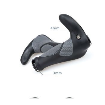 Bike Handlebar Grips, Soft Gel Inserts Shock Resistance Ergonomics Comfort Design,for MTB Bicycle Mountain Bike Grip（Carrying a horn handle）