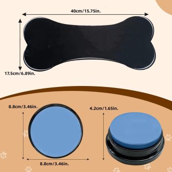 Dog Buttons Talk, Recordable Dog Clicker for Training, Dog Buttons for Communication Starter Set with Mat, Dog Talking Buttons Training Clicker for Small Dogs & Cats (Colorful, 4 Packs)