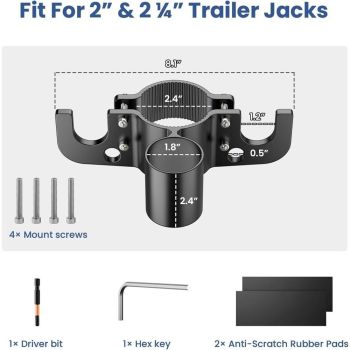 Upgraded Trailer Towing Organizer, 7 Way Plug Heavy Duty Trailer Chain Wire Harness Holder, Anti-Rust High Hardness Aluminum Metal RV Accessories