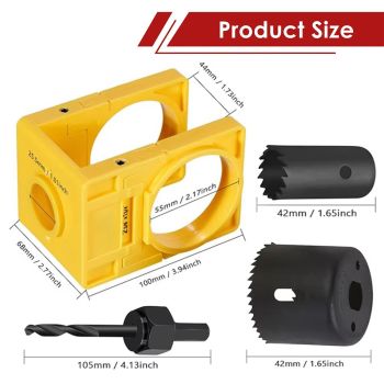 Door Lock Installation Kit, Hole Saw Set with Arbor Positioning Frame Guide Template, Door Lock Hole Cutter for Wood Doors