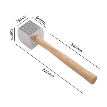 Foodservice  Wood Handle Aluminum Meat Tenderizer/Mallet/Hammer, home Western restaurant steak loosening meat hammer