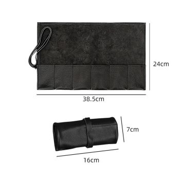 Leather Travel Watch Roll-Watch Case Display Organizer and Storage for 6 watches, Gift Accessory for watch lovers (Black,Excluding watches)