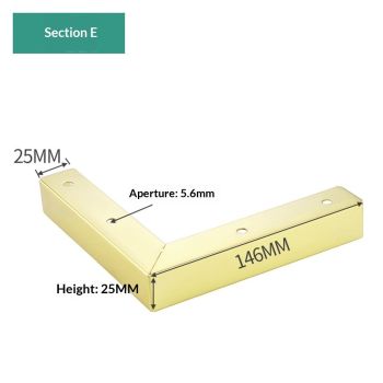 4pcs  Dresser Legs Metal Furniture Legs 1 inch / 25 mm Height for Cabinet Sofa Table Replacement Parts, with Mounting Screws, Matte Gold