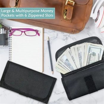 Money Organizer for Cash with 6 Zippered Pocket Multipack Money Pouch, Cash Bill Organizer, Money Bag Small Travel Money Holder for Budgeting, Receipt and Tips