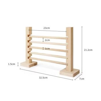 kathson Rabbit Jump Bar, Natural Wood Toy Set Adjustable Height Jump Hurdle Bar Rabbit Exercise Obstacle Training Games