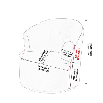 Jacquard Swivel Barrel Chair Cover, Soft Polar Fleece Swivel Accent Chair Slipcover,Modern Barrel Chair Slipcover for Round Club Armchair (Khaki)