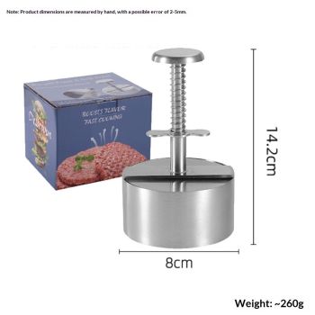 Patty Maker with Non-Stick Mold & Spring Button, Easy Use for Beef, BBQ, Cooking and Homemade Hamburger, Dishwasher Safe（Small size）