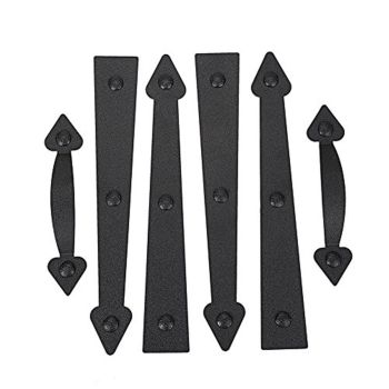 Magnetic Decorative Garage Door Curb Appeal Faux Hinges Handles Hardware Kit Color Black Household Essentials Garage Handle and Hinge Magnets