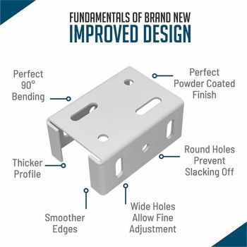 Heavy Duty Aluminum Fence Bracket for Vinyl Fencing Panel to Post Connection, Metal Replacement for 2.75in Plastic Brackets, Fits 2-3/4" Rails, 8 pcs