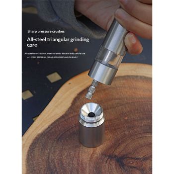 Stainless-Steel One-Handed Thumb Push Button Salt and Pepper Grinder For Black Pepper Or Salt(One pack)