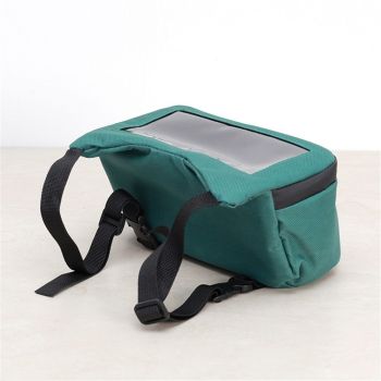 Bike Handlebar Bag – Exterior with Quick-Access Waterproof Zipper, Spacious Storage – Ideal for Cycling, Commuting and Adventure Rides (green)