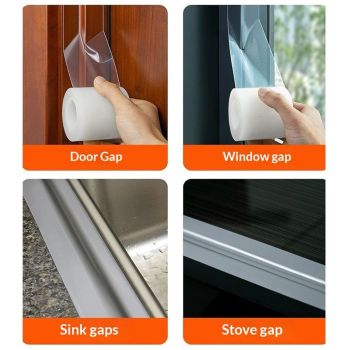 Transparent Window Weather Sealing Tape 2 Inch x 66 FT Weather Stripping Residue-Free Clear Window Insulation Tape for Doors Windows and Shower Glass Gaps (2 in * 66 FT)