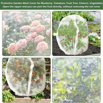 10x10ft Large Fruit Tree Netting Cover for Squirrels and Birds with Zipper, Fruit Tree Covers to Protect Fruit from for Fruit Trees (White)