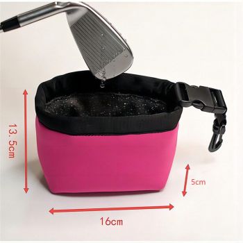 Golf Club and Golf Ball Cleaning Bag, Waterproof Clean Face Technology Liner, Detachable Clip, Machine Washable, Cleans Club Grooves, Dry Exterior (black,oniy bag)