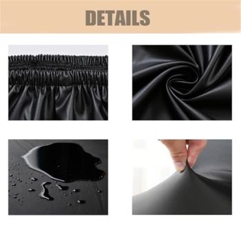 Dining Chair Seat Covers 4 PCS, Solid Waterproof Seat Cushion Cover Oilproof Stretch Dining Chair Protctor Slipcover (Dark Black)