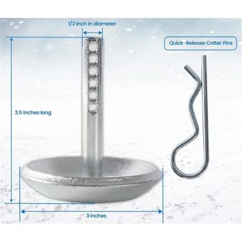 (2-Pack) Replacement Snow Plow Skid Shoes -  Hardened Steel Snow Plow Non-Slip Base - with Quick-Release Cotter Pins