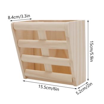 Bunny Hay Rack Guinea Pig Hay Feeder Chinchilla Hay Holder Rabbit Food Dispenser Natural Wooden Hamster Rabbit Cage Accessories